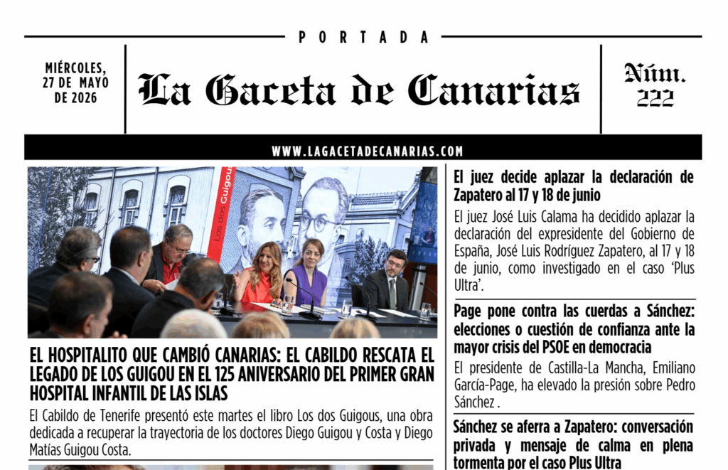 Portada La Gaceta de Canarias 27/05/2026