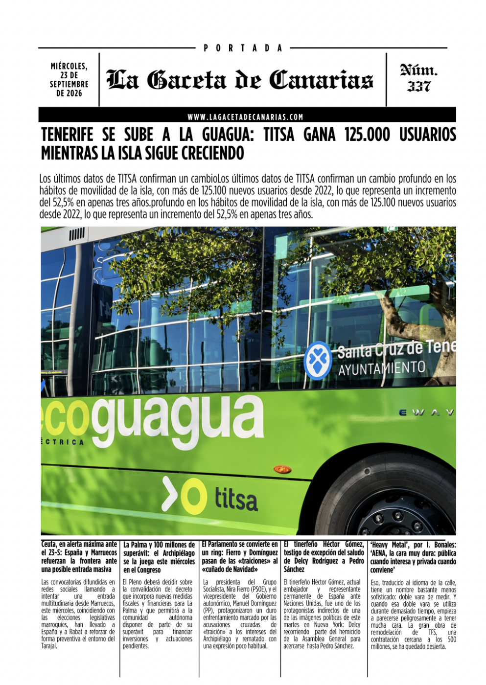 portada la gaceta de canarias