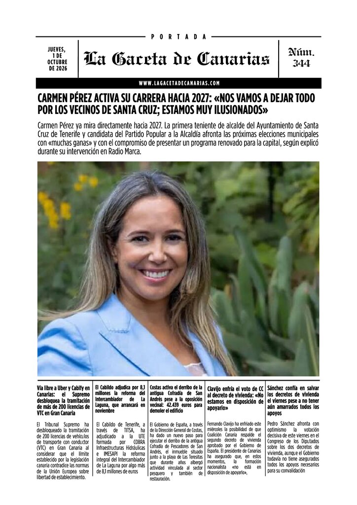 Copia de Copia de Copia de Portada de la Gaceta de Canarias del domingo 12 de julio de 2026