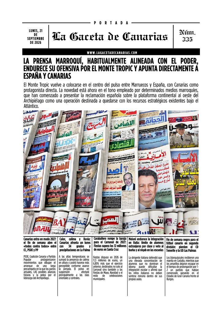 PORTADA LA GACETA DE CANARIAS LUNES 21 DE SEPTIEMBRE