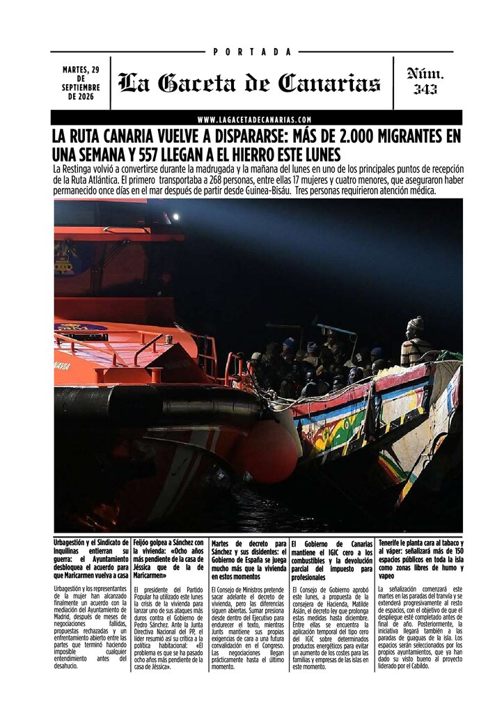 Portada La Gaceta 29:09:2026
