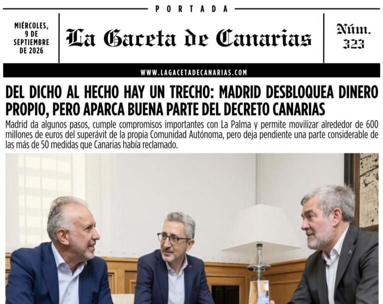 Portada La Gaceta de Canarias 09-09-2026