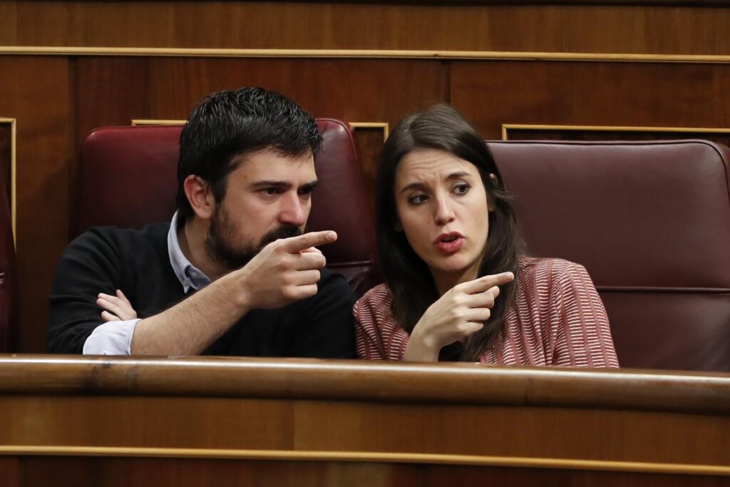 Ramón Espinar e Irene Montero en 2018