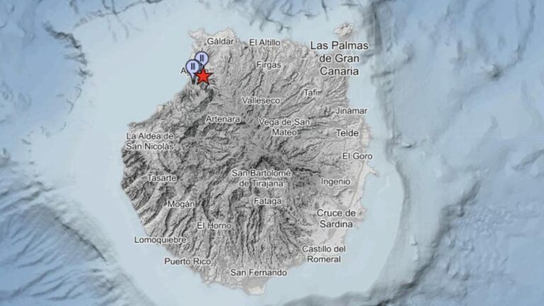 Gráfico de los últimos terremotos en Gran Canaria
