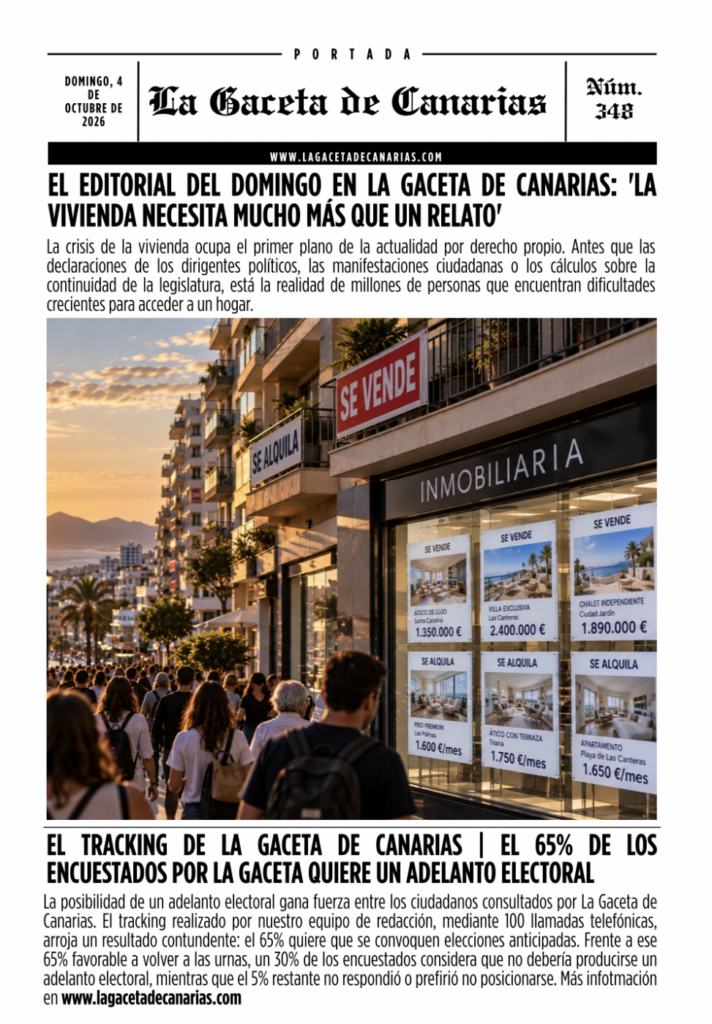PORTADA DOMINGO LA GACETA DE CANARIAS