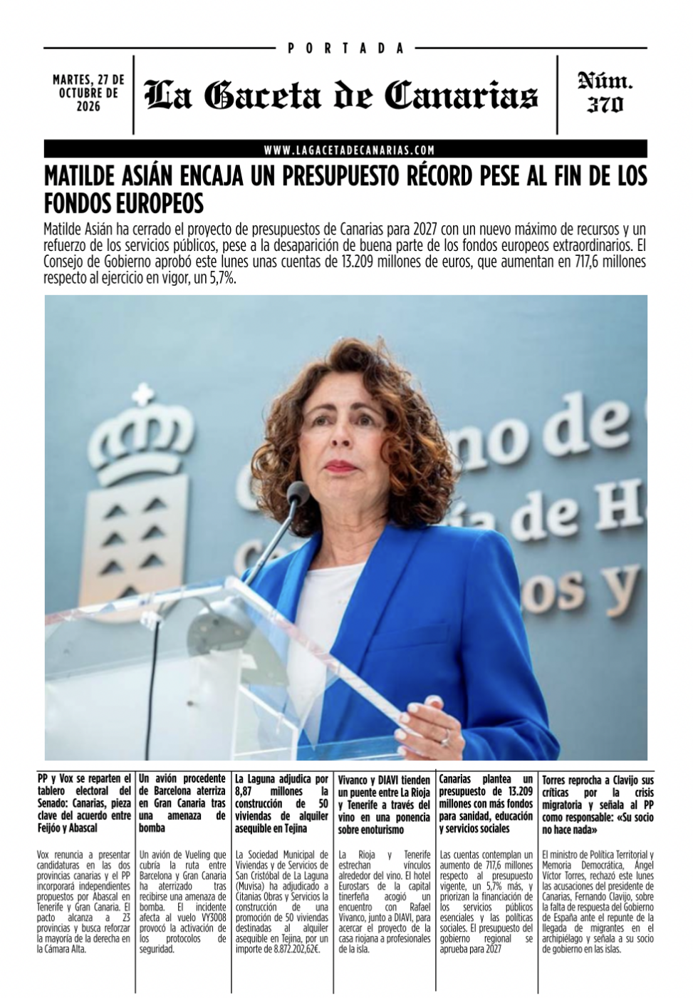 portada la gaceta de canarias