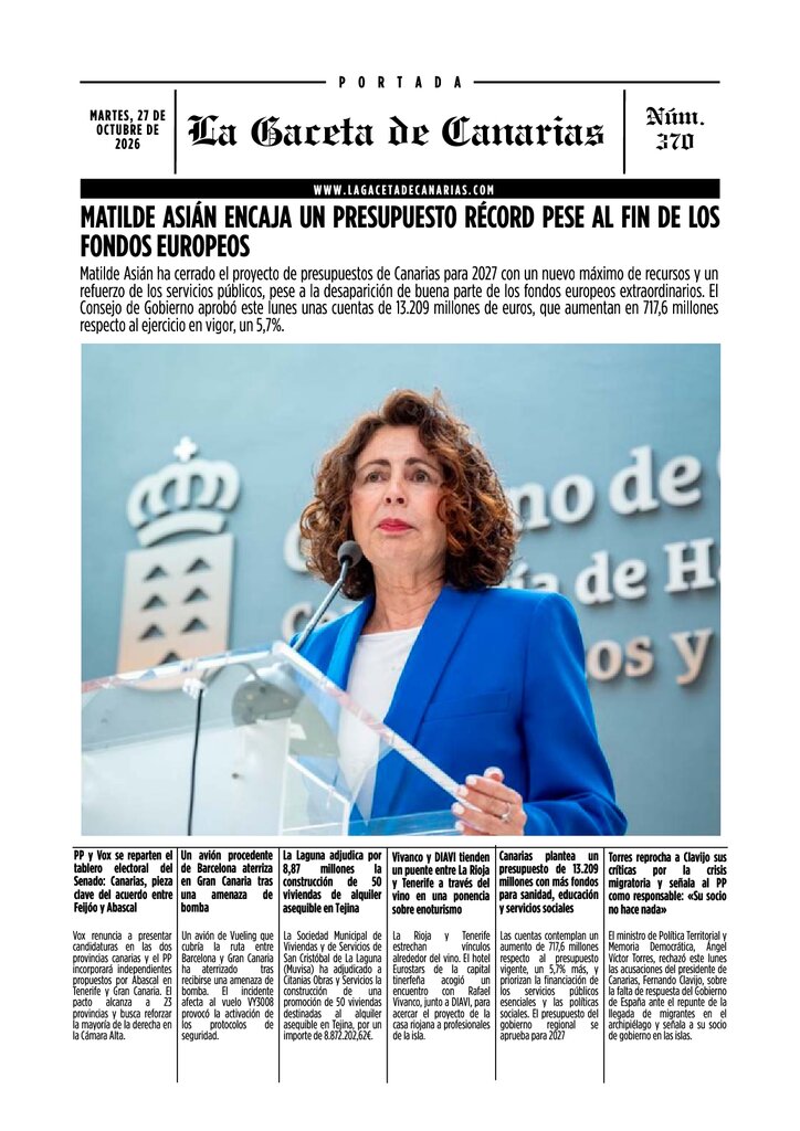 Copy of Copia de Copia de Portada de la Gaceta de Canarias del domingo 12 de julio de 2026 (1)