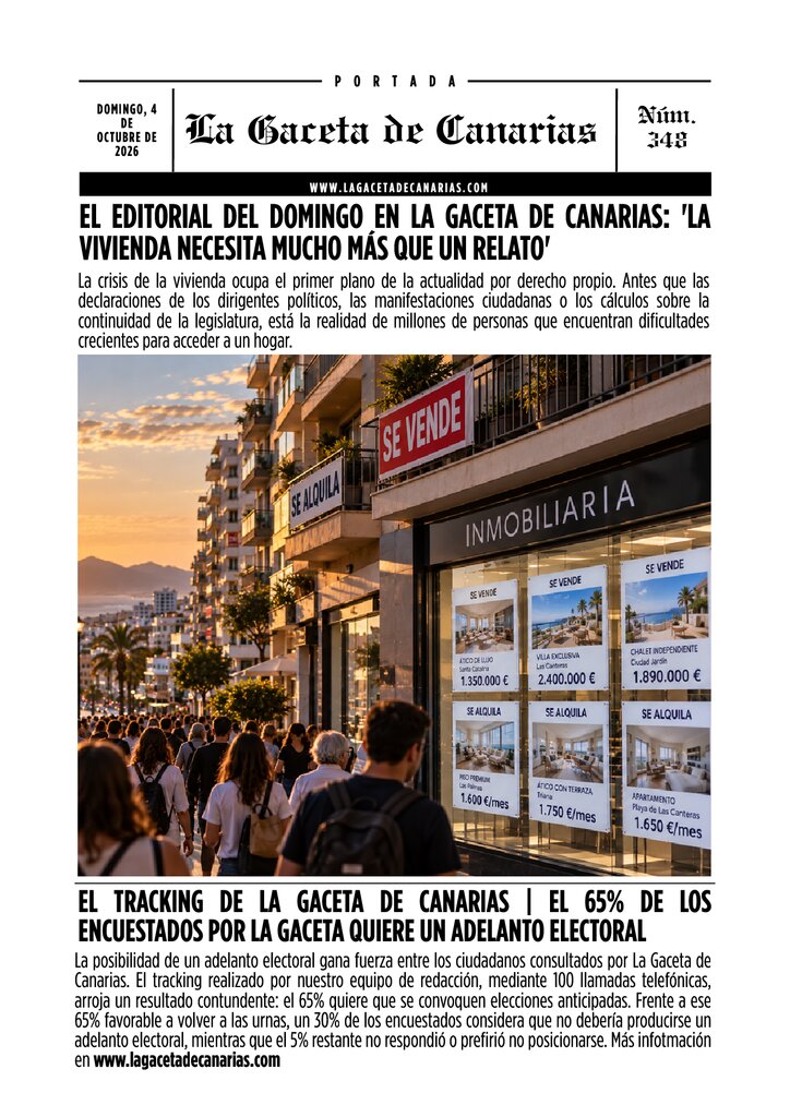 PORTADA LA GACETA DE CANARIAS DOMINGO 4 DE OCTUBRE